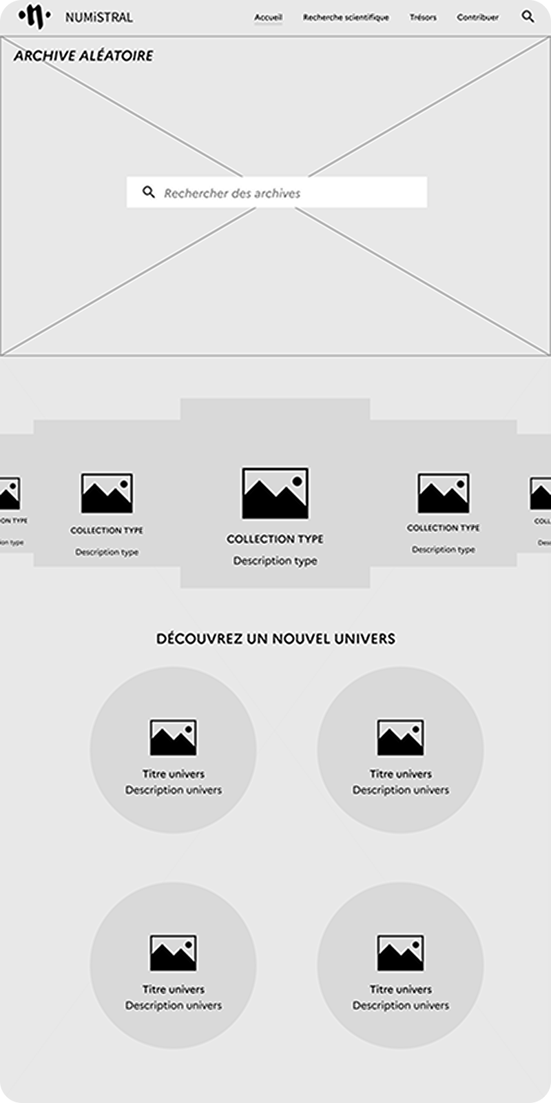 Page d'accueil du redesign de Numistral